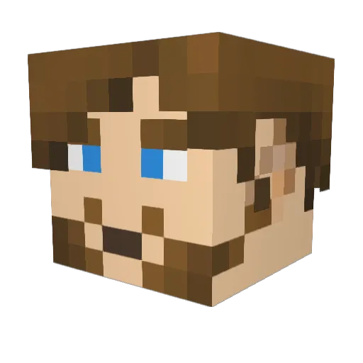 Dercoce Minecraft avatar head, 3D render