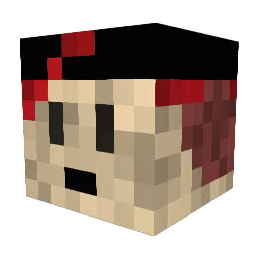 DerdaC Minecraft avatar head, 3D render