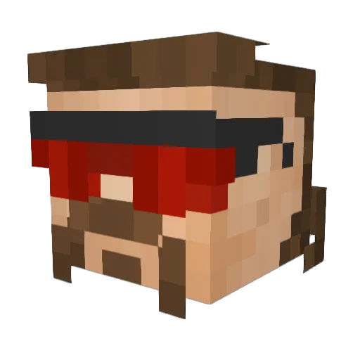 Derebanana Minecraft avatar head, 3D render