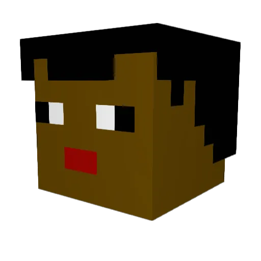 DerechteKaban Minecraft avatar head, 3D render