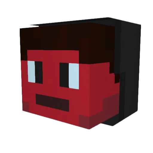 DereckPR0 Minecraft avatar head, 3D render