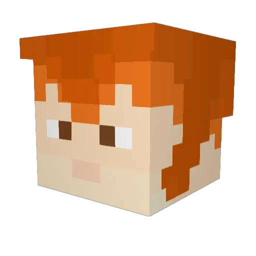 DerekBillybob Minecraft avatar head, 3D render