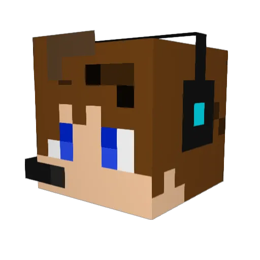 DerekFromVillage Minecraft avatar head, 3D render