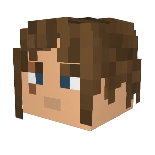 DerekHurd Minecraft avatar head, 3D render