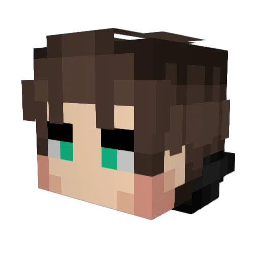 Derezzed1 Minecraft avatar head, 3D render