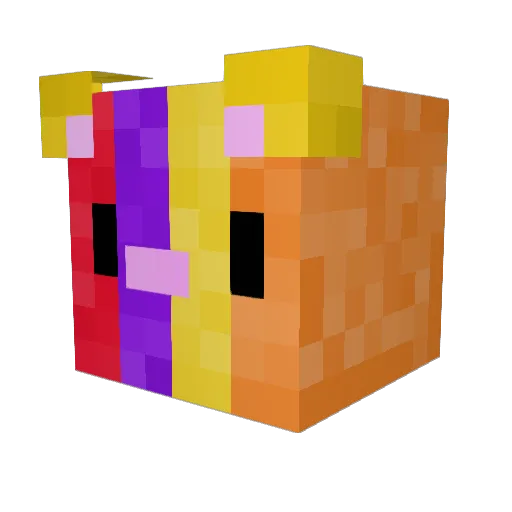 Derf_Enegue Minecraft avatar head, 3D render