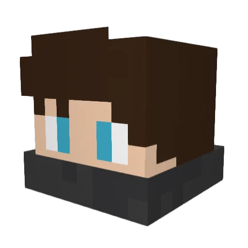 Derfla_Cool Minecraft avatar head, 3D render
