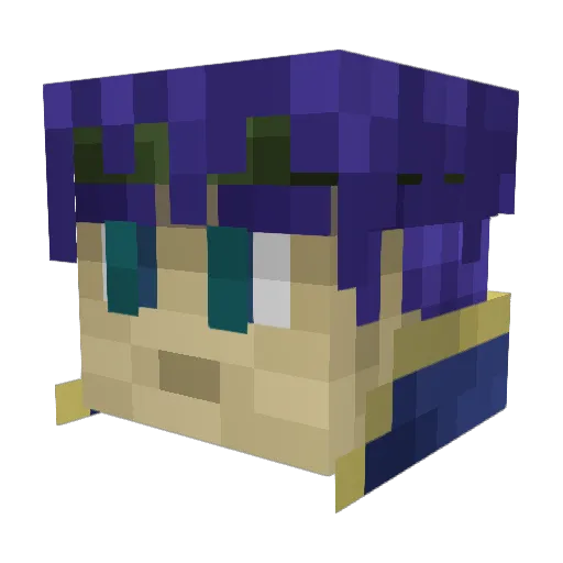 Dergimil Minecraft avatar head, 3D render