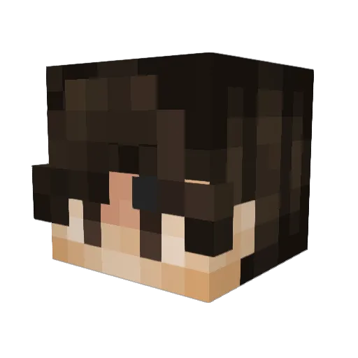 DeriCreme Minecraft avatar head, 3D render