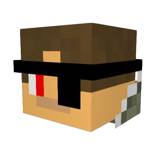 Derik5numbers Minecraft avatar head, 3D render