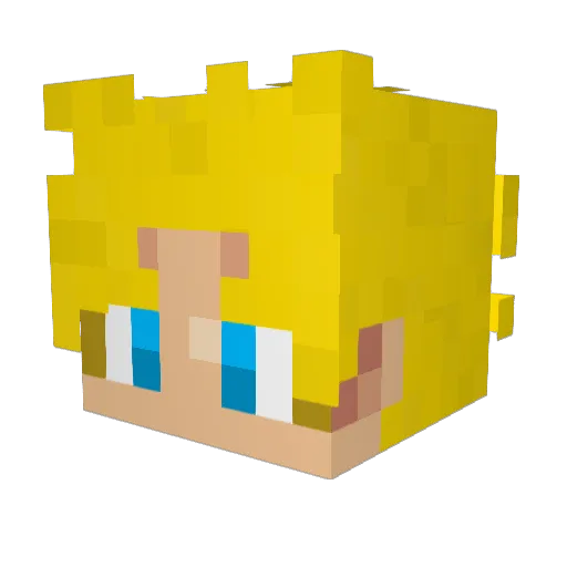 Deriku64 Minecraft avatar head, 3D render