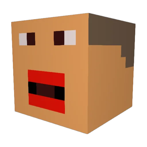 DerinBetkin Minecraft avatar head, 3D render