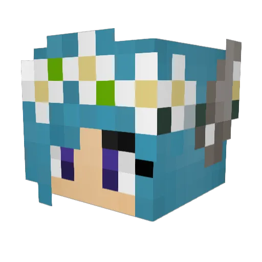 Derizo Minecraft avatar head, 3D render