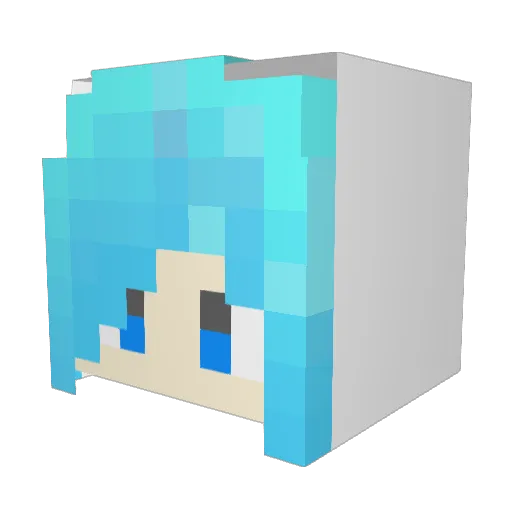 Derlong07 Minecraft avatar head, 3D render