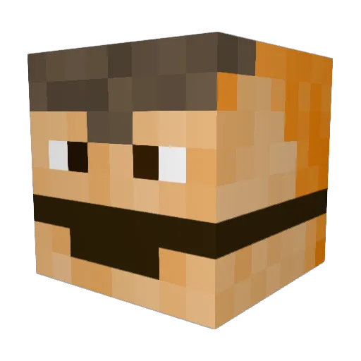 Derlouter Minecraft avatar head, 3D render