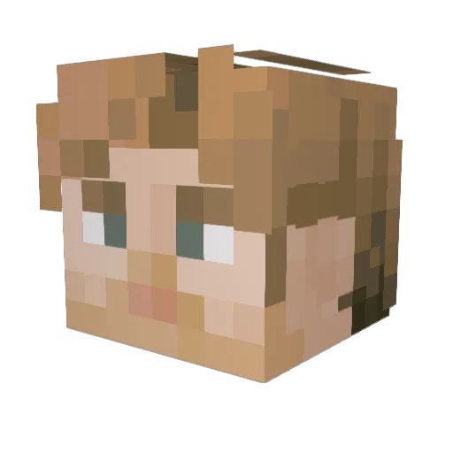 DeronDoesGaming Minecraft avatar head, 3D render