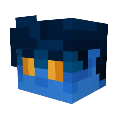 Deroru Minecraft avatar head, 3D render