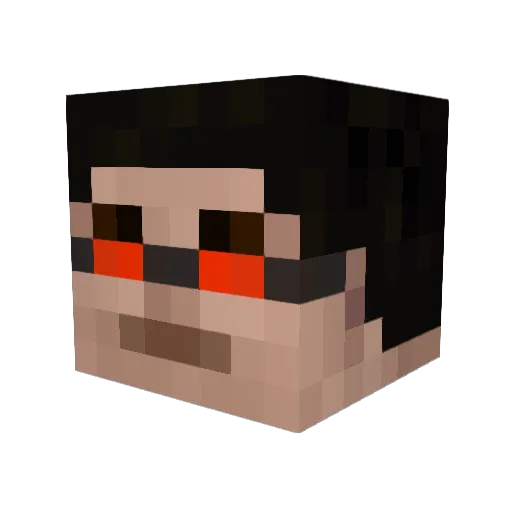 DerpBullet Minecraft avatar head, 3D render
