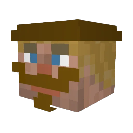 DerpFail Minecraft avatar head, 3D render