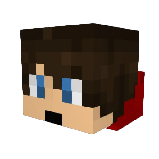 DerpMode Minecraft avatar head, 3D render