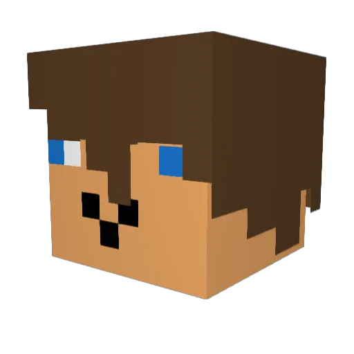 DerpTatoe Minecraft avatar head, 3D render