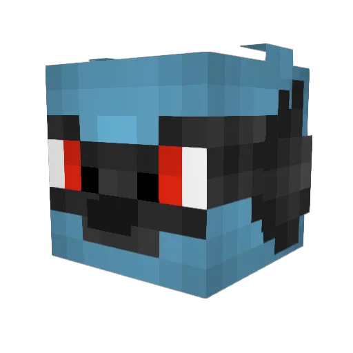 DerpyCaptain Minecraft avatar head, 3D render
