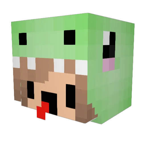 DerpyCookiezx Minecraft avatar head, 3D render