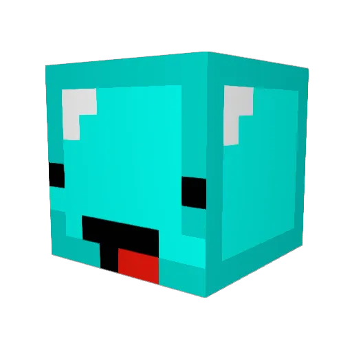 DerpyDiamondMan Minecraft avatar head, 3D render