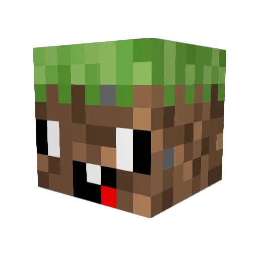 DerpyDirtBlock2 Minecraft avatar head, 3D render