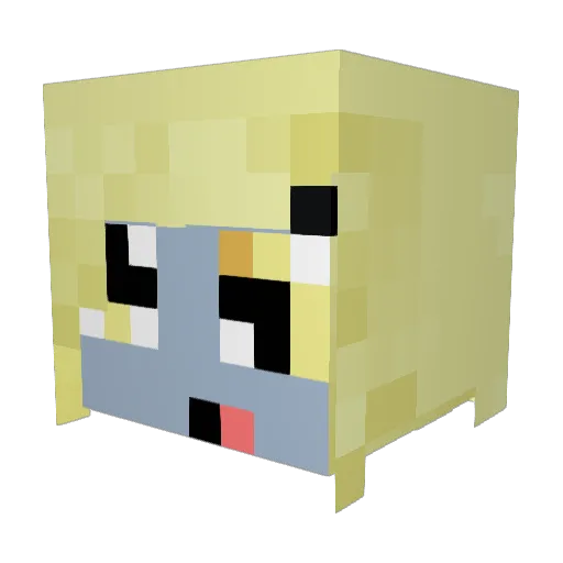 DerpyMuffins Minecraft avatar head, 3D render