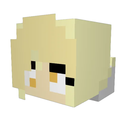 DerpyNyaa Minecraft avatar head, 3D render