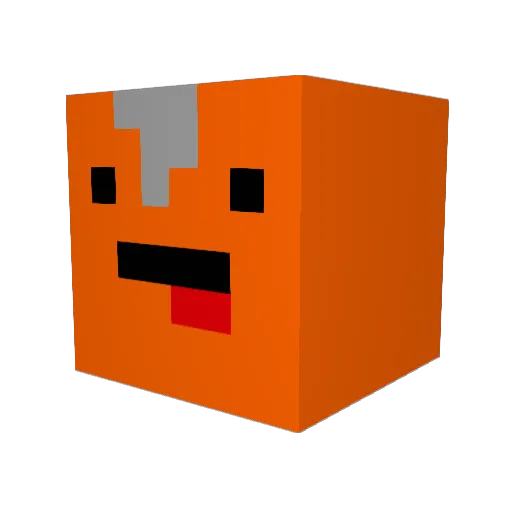 DerpyOrangeCow Minecraft avatar head, 3D render