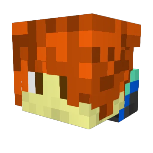 DerpyWeasley Minecraft avatar head, 3D render