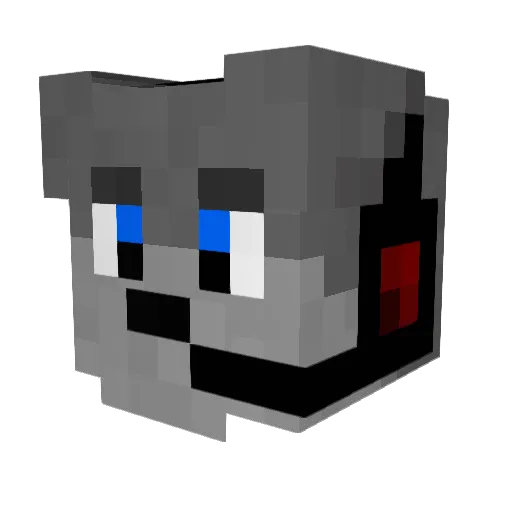 DerpyWolf01 Minecraft avatar head, 3D render
