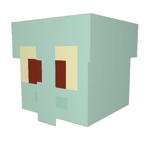 Derpy_block Minecraft avatar head, 3D render