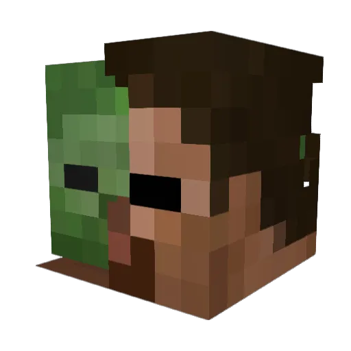 Derpybots Minecraft avatar head, 3D render