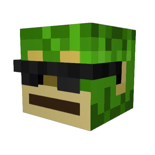 Derpymanbois Minecraft avatar head, 3D render