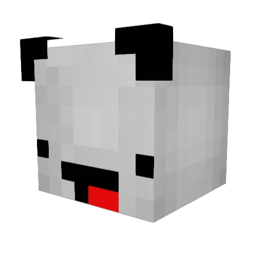 Derpypandaa Minecraft avatar head, 3D render