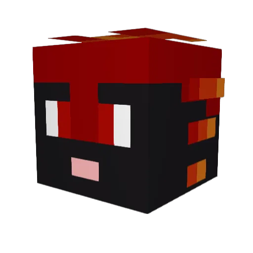 Derregon Minecraft avatar head, 3D render