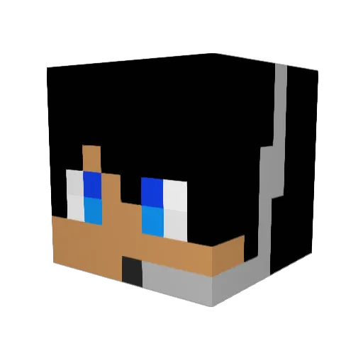 Derrian24 Minecraft avatar head, 3D render