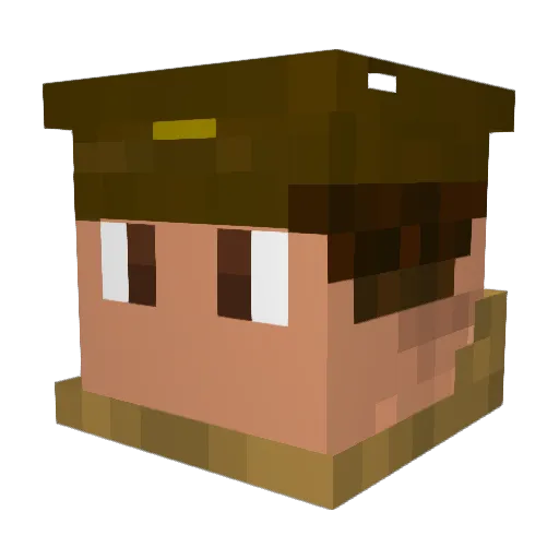 DerroteWanderer Minecraft avatar head, 3D render