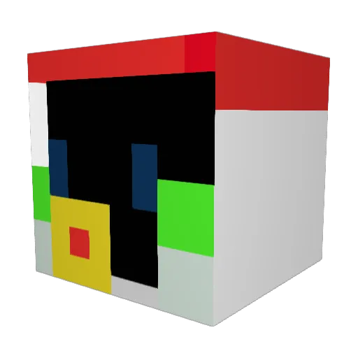 Deruffer Minecraft avatar head, 3D render