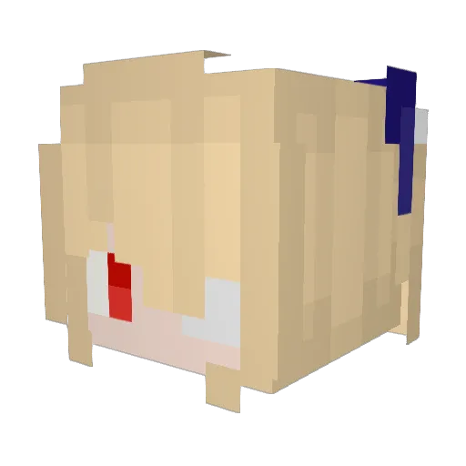 Derufiniumu Minecraft avatar head, 3D render