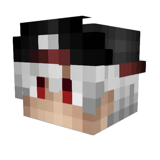 Deruto Minecraft avatar head, 3D render