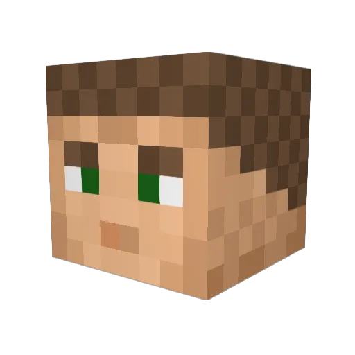 Descente Minecraft avatar head, 3D render