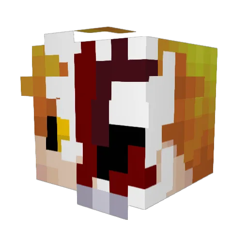 Desconexado Minecraft avatar head, 3D render