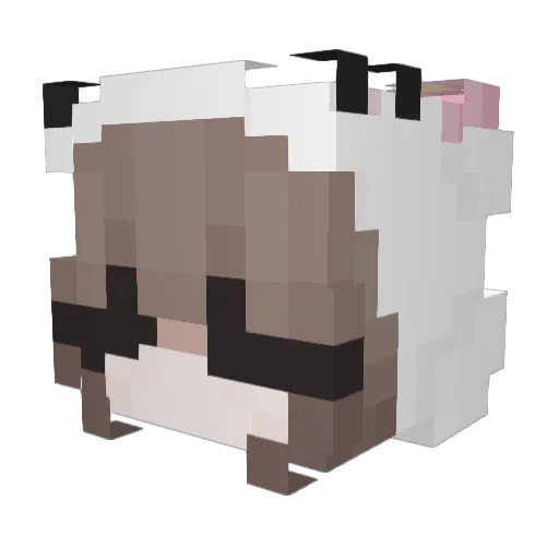 Desconfiada Minecraft avatar head, 3D render