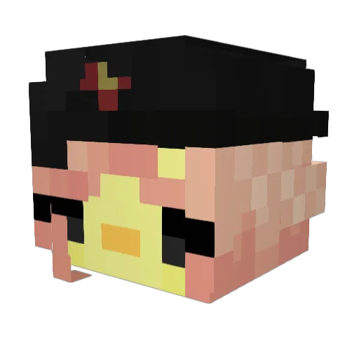 Desconocidow Minecraft avatar head, 3D render