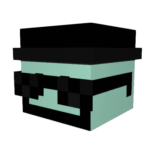 Desinger Minecraft avatar head, 3D render