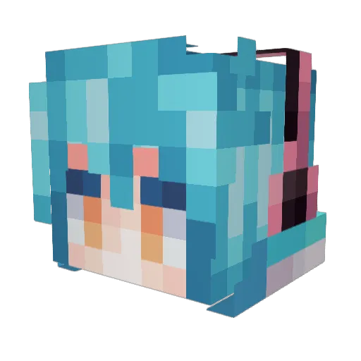 DesireMelodis Minecraft avatar head, 3D render